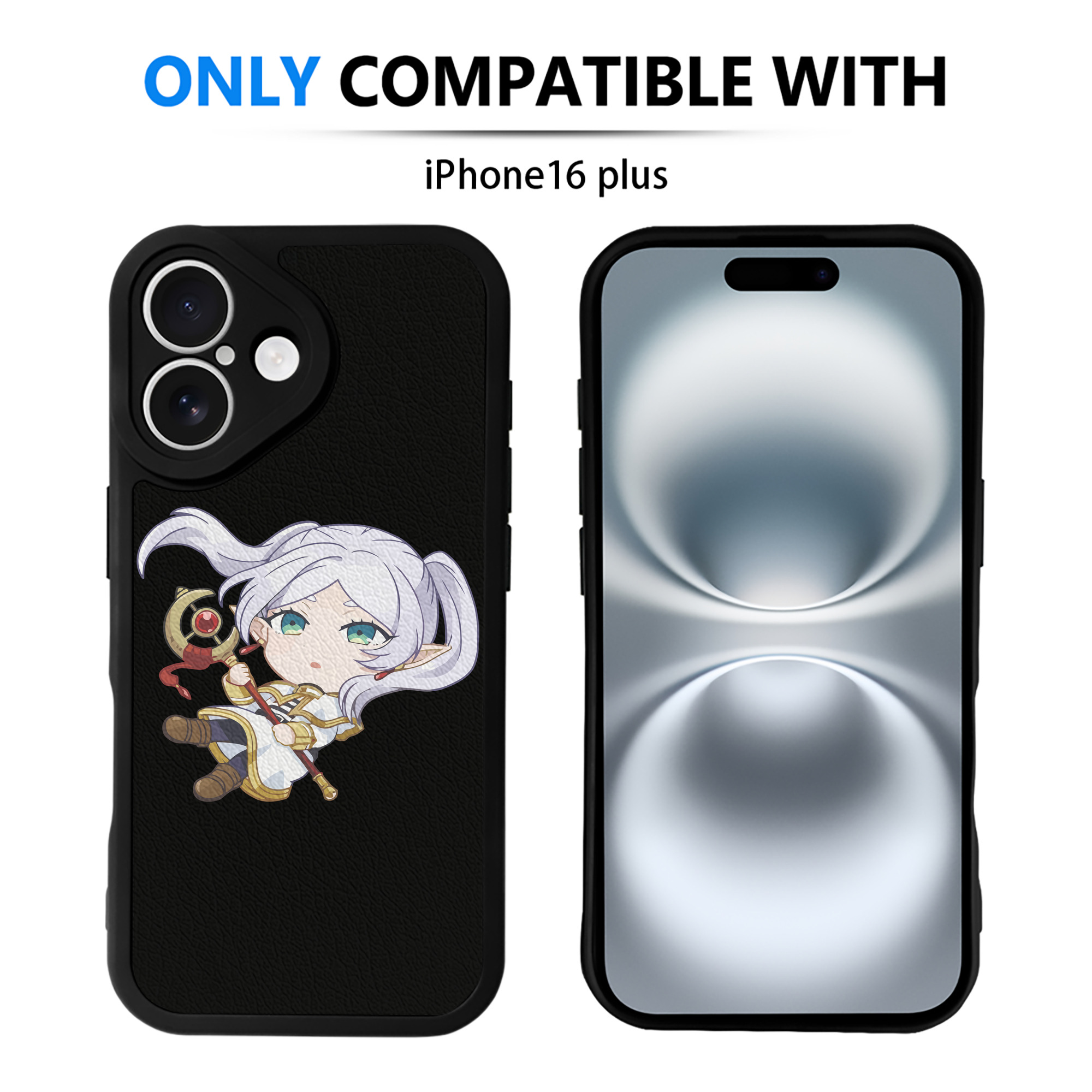 （画像用） 葬送のフリーレン Frieren 【iPhone 16シリーズ対応】シリコンスマホケース（レザー調） 材質：シリコン